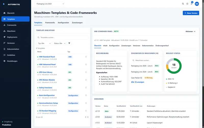 Maschinen‑Templates & Code‑Frameworks (DevOps‑Ready)